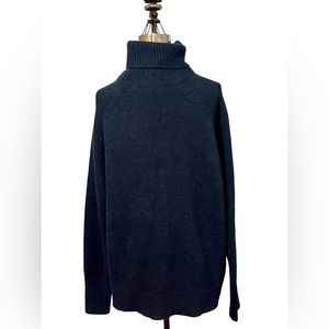 Navy Blue J.Crew Wool Blend Turtleneck Pullover Sweater